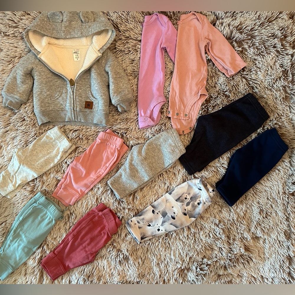 Carter’s Baby Girl Winter Clothes Bundle - 3 Month